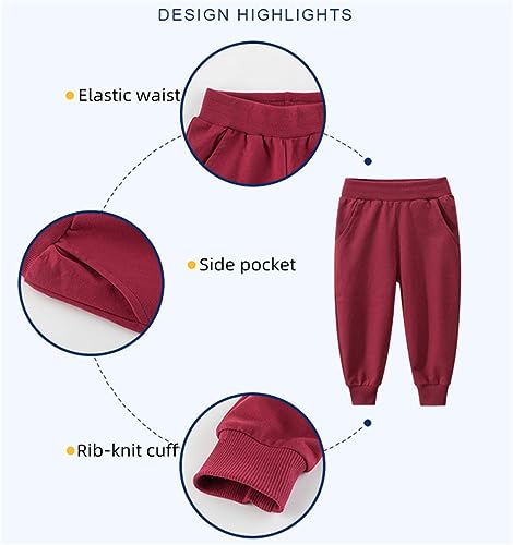 Little Boys Active 3-Pack Elastic Waist Pull On Jogger Sweatpants with Pockets for Athletic & Casual Wear2