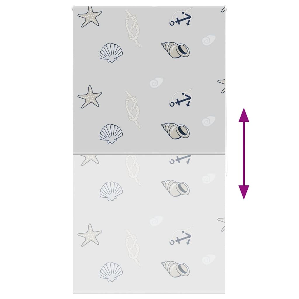 Store Enrouleur de Douche 140x240 cm Tissu 136 cm occultant Salle de Bain PEVA imperméable Motif étoile de mer Installation Plafond Mur fenêtre sans perçage sécurité Enfant
