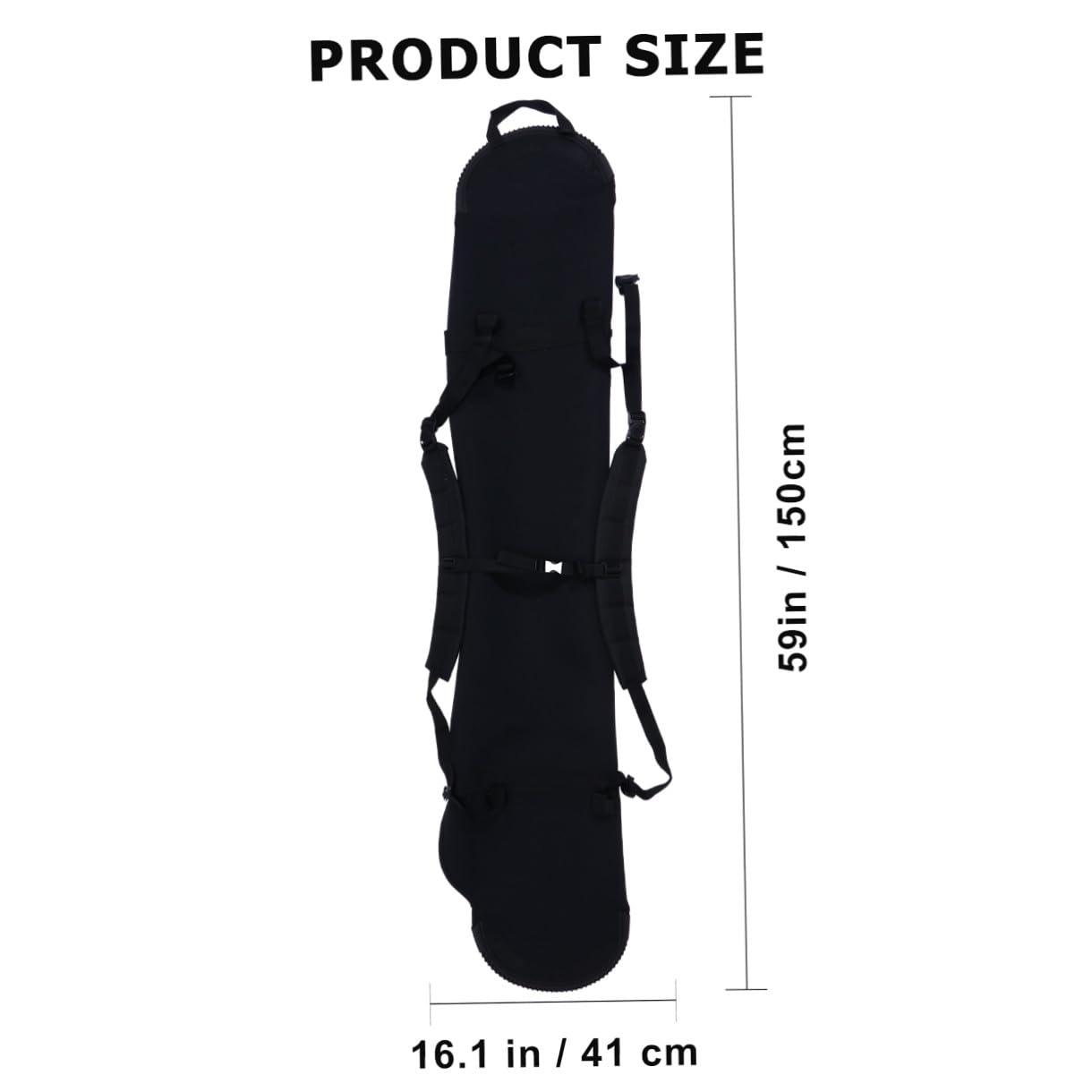 Housse de Protection pour Snowboard Noire Légère Paquet de Rangement à Dos Multi-Usage Compatible Transport Ski Étui Résistant pour Voyage en Voiture et Avion Stockage