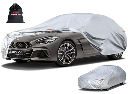 Image of Kayme 6 Layers Car Cover Custom Fit for BMW Z4 E85 E86 E89 G29 Coupe /Roadster /Convertible (2002-2025) Waterproof All Weather for Automobiles, Outdoor Full Cover Rain Sun UV Protection.Silver