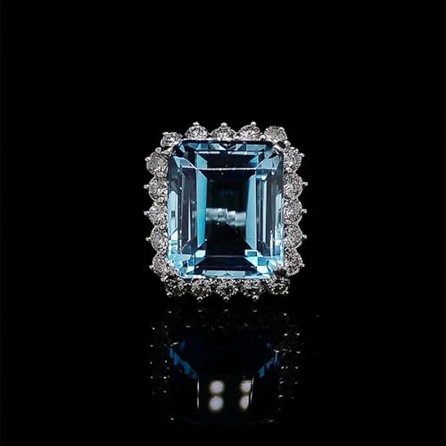 Luxury Lady Party Rings with Blue Cubic Zirconia Gorgeous Jewelry for Anniversary Ceremony4