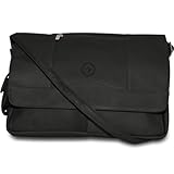 Verstellbarer Riemen Pangea Brands NHL Winnipeg Jets Laptop-Umhängetasche, Leder, Schwarz