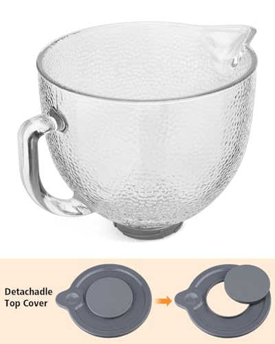 Tazón de mezcla de vidrio 5 QT para KitchenAid miniatura 4
