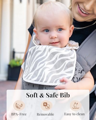 Image of MOMTORY StowNGO Pro Safety-Certified Ultra Storage Baby Carrier, Deep Grey | Plus Size Friendly, 6 Carry Positions, Front & Back, Baby Carrier With Hipseat, Fits 7-50lbs Newborn To Toddler