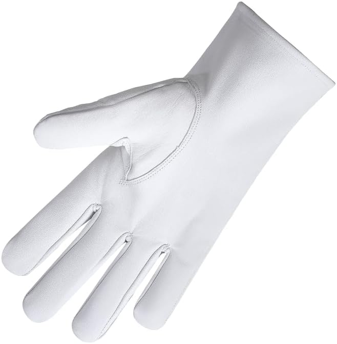 Bricks Masons Knights Templar Commandery Glove - Leather With Black Patch