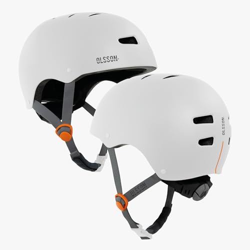 OLSSON Casco Urban Rider Adulto Ajustable 54‑58 cm (S/M 54‑56 y M/L 56‑58) – Casco Bicicleta y Patinete con Protección 360º, Ventilación y Forro Desmontable – Skate y Patines