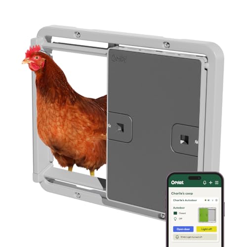 Omlet Smart Automatic Chicken Coop Door Opener | Wi-Fi Enabled | Programmable with App | Operated by Light Sensor or Timer | Easy to Install | Mains or Battery Powered | Built-in Safety Sensors Grey