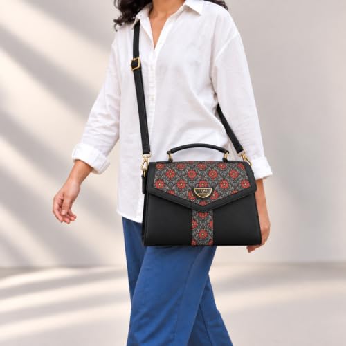 Image of TEAL BY CHUMBAK Duffle Crossbody Bag for Women - Polyester Sling Crossbody Bag with Adjustable Strap, 3.3L Storage | Magnet Closure Travel Purse | Gifts for Women