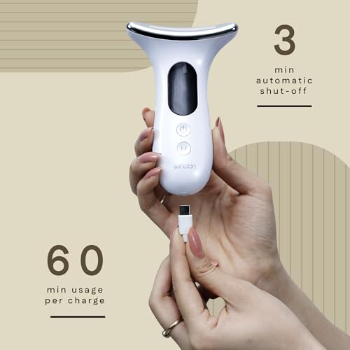 Image of Winston Rechargeable 4 in 1 Face and Neck Massager and Skin Lifting Device with 3-Color LED Therapy and Vibrational Modes, Digital Display, and Multi-Mode Skin Rejuvenation for At-Home Skincare