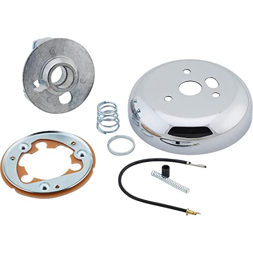 Speedway Motors 3-Bolt Steering Wheel Adapter - 1969-94 Gm - Chrome - Universal Fit - Non-Telescopic Column - Horn Button Not Included - 1/4" Fine Thread #TOP1