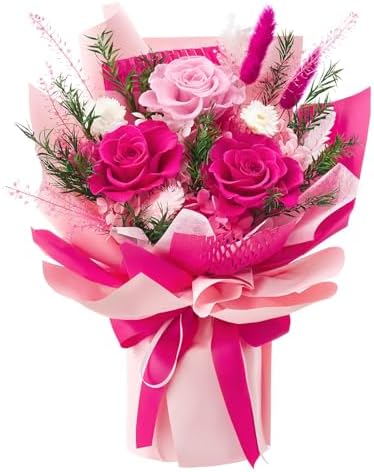 Preserved Flowers Bouquet, Forever Flowers, Birthday Gifts for Wo...
