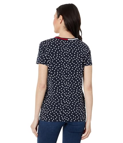 Tommy Hilfiger Short Sleeve Tops-Cotton Shirts for Women with V-Neckline and Logo Detail2