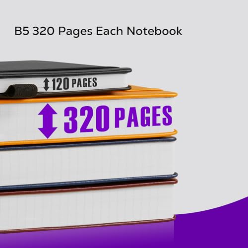 Cuadernos de diario B5 FOCUS DAY paquete de 3 libretas grandes de tapa dura para mujeres y hombres 4