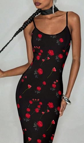 Image of Women's Summer Sexy Bodycon Maxi Dress Spaghetti Strap Elegant for Holiday Beach Vacation