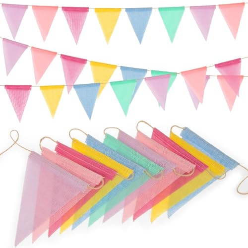 MAQIHAN 52.5 Feet Colorful Pennant Banner Flags - Multicolor Triangle Bunting Flags Triangle Pennant Flag Carnival Decorations Supplies for Carnival Birthday Party Opening Christmas Classroom Decor
