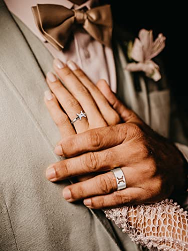 Image of Frodete Couple Zodiac Ring for Him and Her Sets 16 Constellations Adjustable Open Matching Rings for Valentines Day Gifts (Taurus)