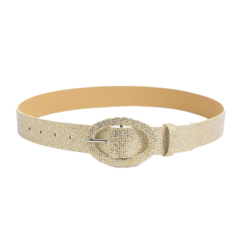 COTIM COYIN Wide Girls Sequin Sparkly Leather Belt For Jeans Pants Dresses