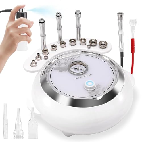 Machine De Microdermabrasion Diamantée 3 EN 1, équipement De Salon De Soins Du Visage avec Aspiration ET Pulvérisation (Forte Puissance D'aspiration...
