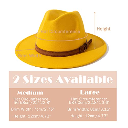 Image of Lisianthus Men & Women Vintage Wide Brim Fedora Hat | Classic Belt Buckle Decor, Adjustable Drawstring, Inner Breathable Sweatband, Timeless Style, Ideal for Travel & Daily