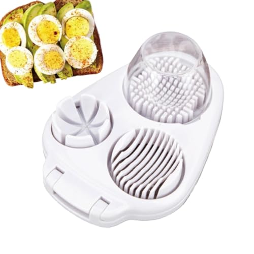 Duroecsain Tagliauova per uova sode, pesanti, filo in acciaio inox a 3 vie, tagliauova sode, strumento multifunzione per trituratore d'uva alla fragola,