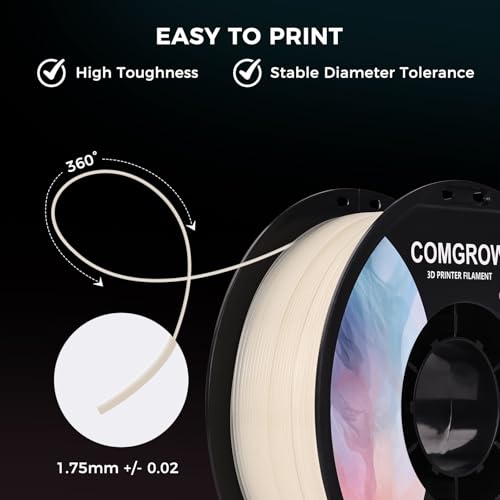 Image of Comgrow 3D Printer Glow in The Dark Filament Gradient Multicolor Fast Change PLA 1kg (2.2 lbs) Spool 3D Printing Materials, Dimensional Accuracy + /- 0.03 mm, 1.75 mm, Glow Multicolored