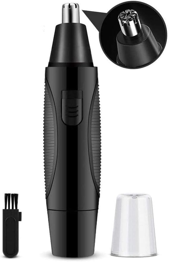 Ear, Nose & Brow Trimmer Clipper – Painless Trimmer for Men & Women, Battery Operated, Nose Hair Trimmer Kit, Black