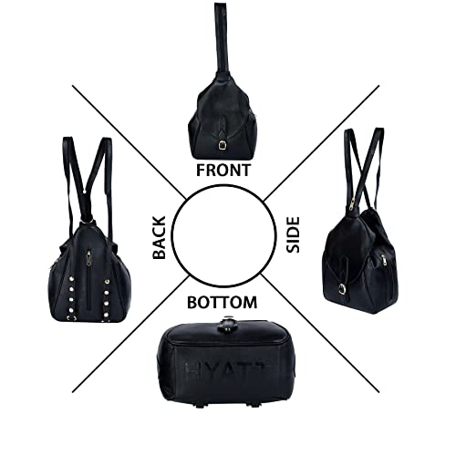 Image of RICHSIGN LEATHER ACCESSORIES 2 In1 Full Grain Natural Leather Backpack & Shoulder Handbags For Women Office (Dimension-L-9 X H-12 X W- 5 Inch) Weight- 0.6 KG / 600 GR.