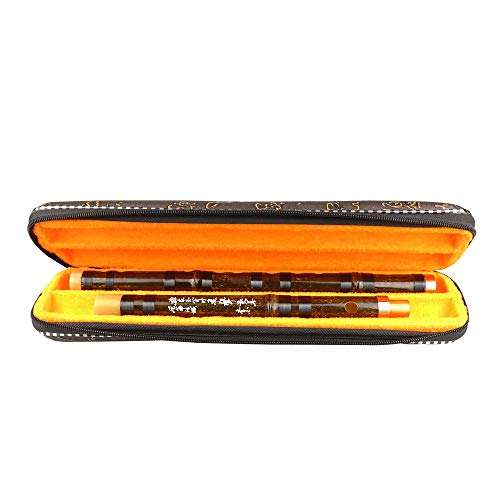 C Key Dizi Black Bamboo Flute With Free Membrane & Glue & Protector Set Traditional Chinese Instrument (Key Of C/Black Bamboo) #TOP5