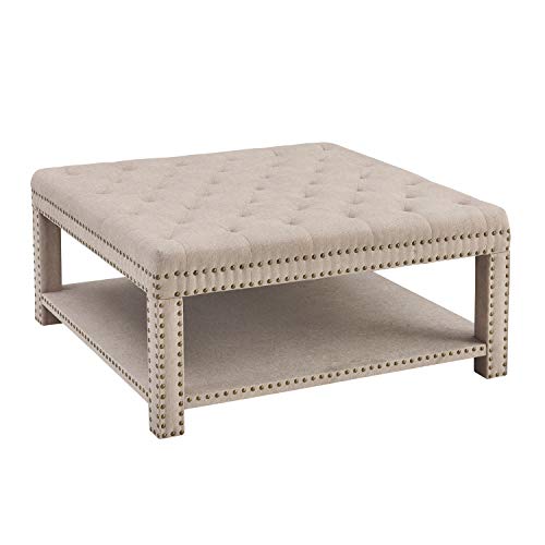 Linon Home Décor Fifi Upholstered Coffee Table, beige