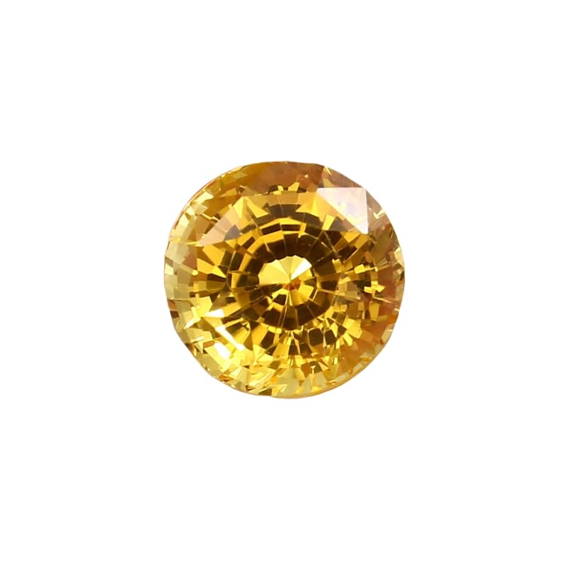 Saphir jaune naturel facetté pierre ronde 8 mm fabrication bijoux bague DIY