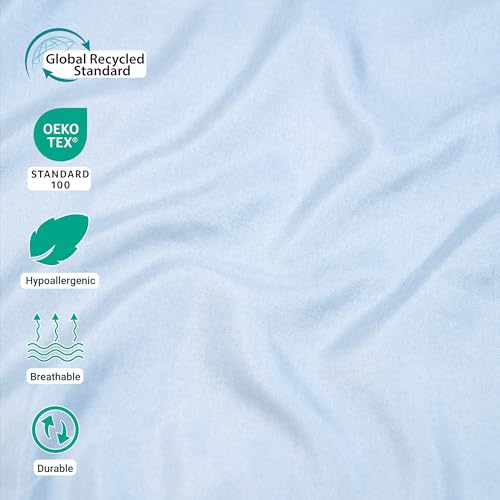 ZPECC Pillow Cases Standard Size Set of 12, 20x26 Envelope Closure Pillowcases, Soft Plain Brushed Microfiber Covers Hypoallergenic Breathable, Light Blue