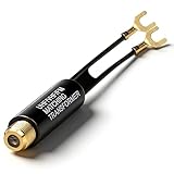 Gold Plated 75 to 300 Ohm Matching Transformer - Balun Adapter with F Female Jack for HD TV/UHF/VHF/FM Antenna & Radio, Improves Signal & Reduces Interference (1-Pack)