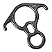 50KN Rescue Figure, 8 Descender Large Bent-Ear Belaying and Rappelling Gear Belay Device Climbing for Rock Climbing Peak Rescue 7075 Aluminum Alloy (Black)