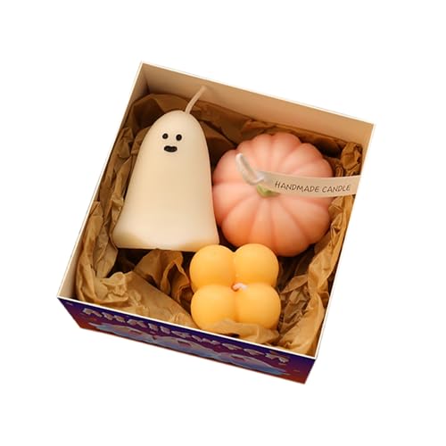 Halloween Deko Geist-Kürbis-Duftkerzen, Sojawachs-Duftkerze, Kunst, Dekorativ, Handgefertigt, für Herbstdeko,Hochzeit,...