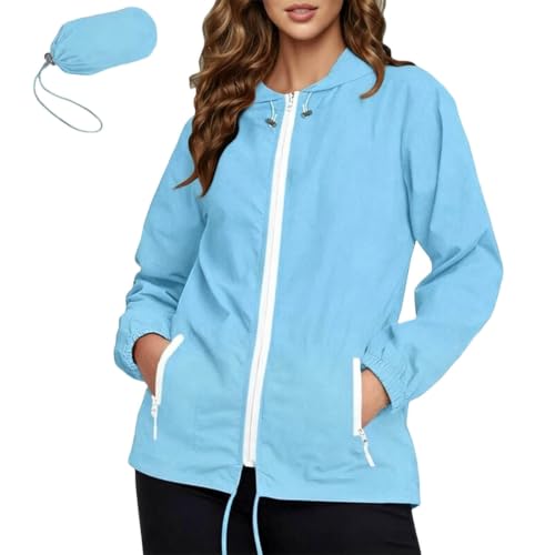 Veste à capuche pliable pour femmes : blouson coupe-vent compact contre le froid