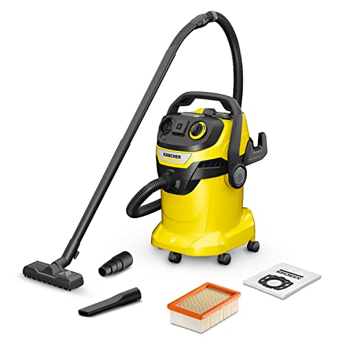 Kärcher Odkurzacz na Mokro/Sucho WD 5 P V-25/5/22, w gniazdo, płaski filtr falisty, opatentowana kaseta z filtrem, czyszczenie filtra, 1100 W, zbiornik: 25 l, wąż ssący: 2,2 m, funkcja wydmuchu