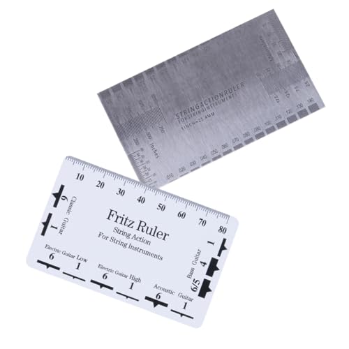 Toyvian 2個 ギター弦高測定定規 弦間精密ゲージ 小型軽量耐久性 エレキ アコースティック クラシックギター ベース対応 持ち運び簡単 自宅