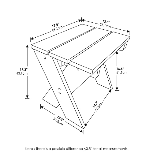 Furinno TIOMAN Compact Patio Table with X-Leg, Easy Assembly, Natural - image 3