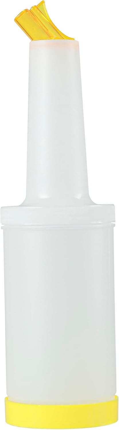 Restaurantware-2.5 Quart Juice Pourer Bottle, 1 Leak-Resistant Store And Pour Container - Dispensing Lid, Storage Lid, Blue Plastic Juice Bar Container, Dishwashable, For Pouring And Storing Drinks