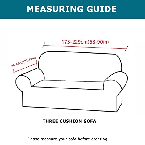 Housse de canapé extensible KRFOONN avec 3 housses de coussin séparées