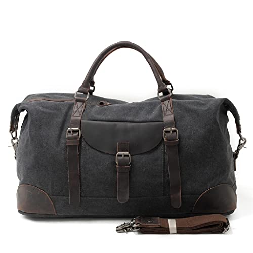 Large Capacity Canvas Handbag Messenger Men's Bag Luggage Bag Travel Bag Household(Black)