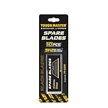 TOUGH MASTER 10 Piece Utility Trim Knife Trapezoidal Blade, Strong SK2 Steel Spare Blades, 19x60x0.6mm Packed in Blister Card (TM-USB10)