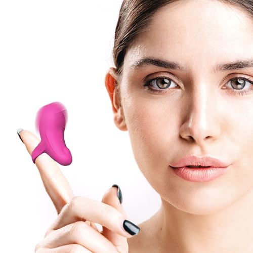 TJK Health Mini Ring Face & Eye Massager - Mini Finger Vibration Tool for Facial Skincare - Waterproof Portable Rechargeable Handheld Powerful Micro-Vibration Massage for Eye Jaw & Body (Rose Red)