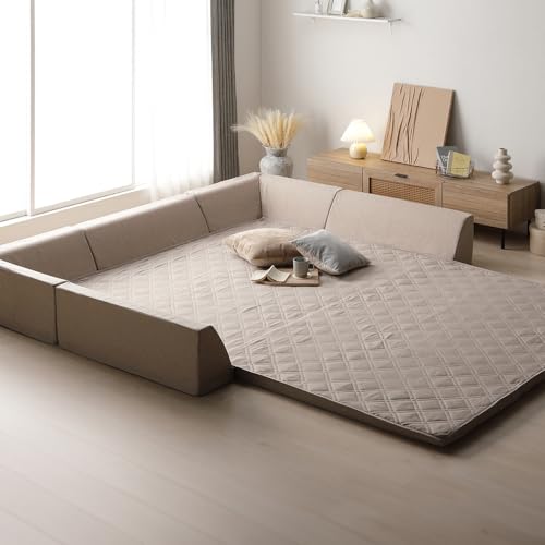 RASIK �t���A�\�t�@�[ �Z�b�g (�Ɍ����O185×240cm����50mm+U���{I���N�b�V����) �x�[�W�� �􂦂� �J�o�[ ����~�� 25D �������E���^�� �}�b�g Nolphi �m���t�B