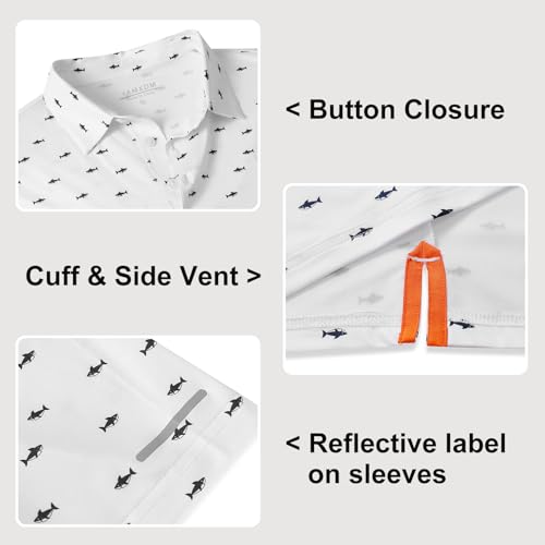 Image of Golf Shirts for Men - Dry Fit Moisture Wicking Short Sleeve Performance Sport Casual Striped Collared Mens Polo Shirt