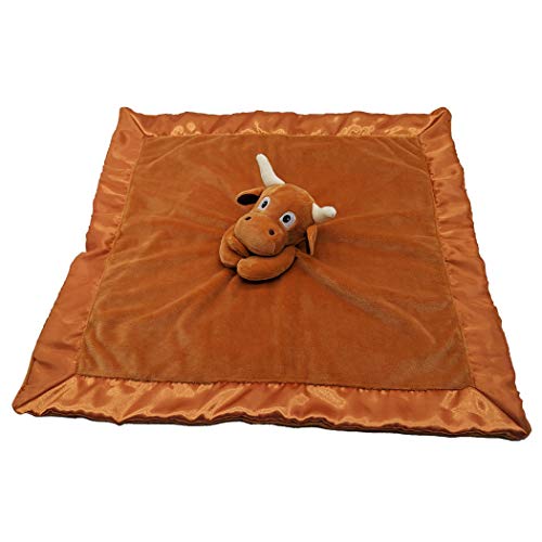 Image of Longhorn Lovey Blanket for Baby | Large 20 inch x 20 inch Baby Lovey for Girls or Boys | Cute Longhorn Security Blanket for Babies and Toddlers