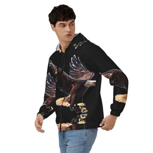 Veste à capuche thermique homme coupe ample Eagle zippée chaud - 4