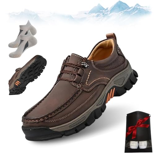 2025 New Enjerr Orthopedic Balance Shoes Men for Balance, Men's Orthopedic Hands-Free Genuine Leather Slip On Loafers