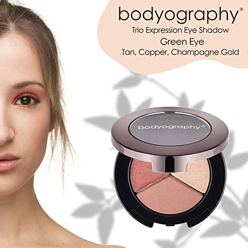 Bodyography Trio Expression Eye Shadow - Matte, Metallic, & Shimmer Eye Shadow - Wet Or Dry Use (Green) #TOP4