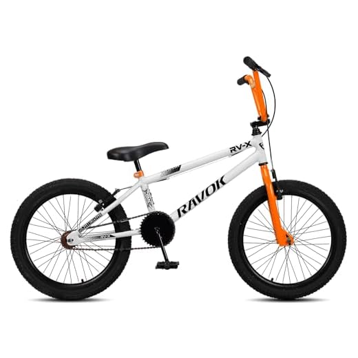 Bicicleta Bmx Aro 20 Ravok Rv-x Aro Aero Freio V-brake Cross Freestyle (Branco e Laranja)